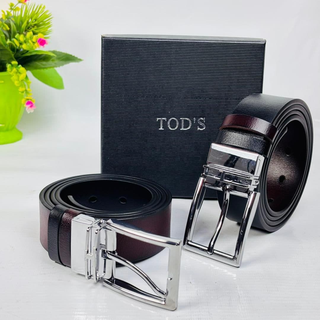 TOD'S REVERSIBLE LEATHER DRESS BELT