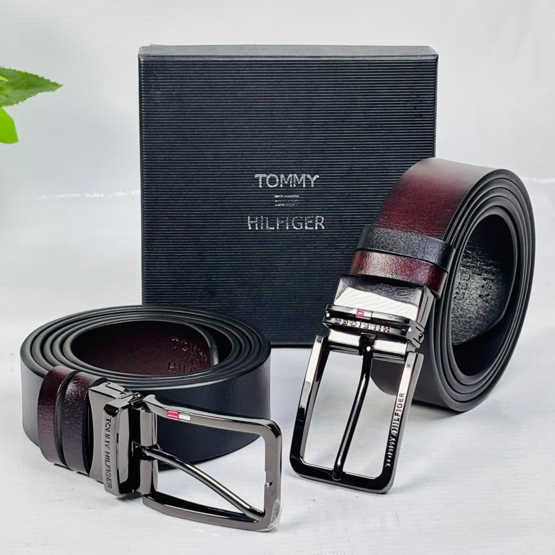 TOMMY HILFIGER REVERSIBLE LEATHER DRESS BELT